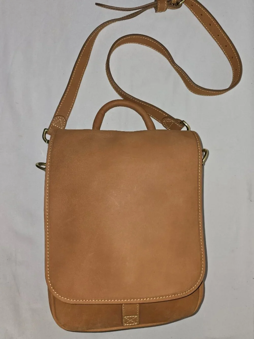Vtg Mulholland Lariat Leather Convertible Top Handle Crossbody Messenger